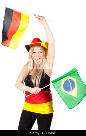 Belle fan de foot allemand Banque D'Images