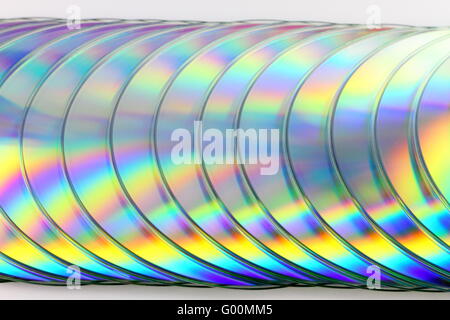 Close up de CDs sur fond blanc Banque D'Images