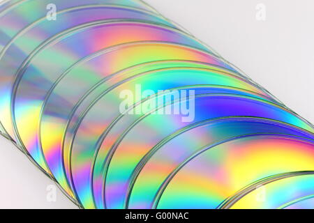 Close up de CDs sur fond blanc Banque D'Images