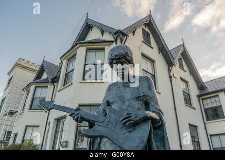 Jimi Hendrix Statue, île de Wight, Angleterre du Sud. Banque D'Images