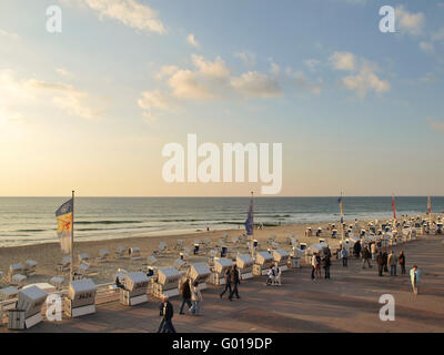 Soirée d'automne à Westerland, Allemagne Banque D'Images