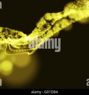 Wavy dotted background orange vif en perspectiv Banque D'Images