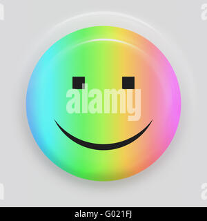 Visage souriant multicolores symbole sur fond blanc Banque D'Images