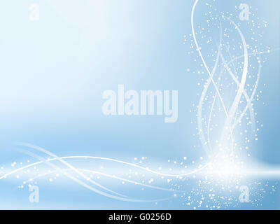 Beau fond bleu pastel avec des étoiles et des vagues. Image vectorielle modifiable Banque D'Images