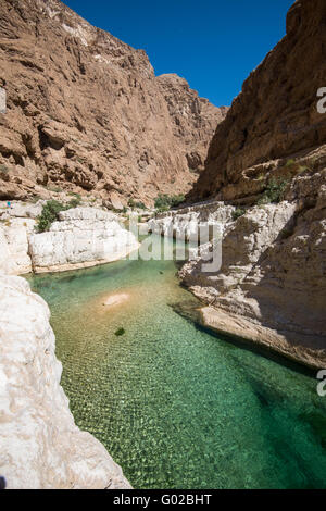 Wadi Shab, Oman. Banque D'Images