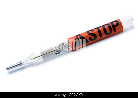 L'ancien thermomètre indique une température corporelle normale Banque D'Images