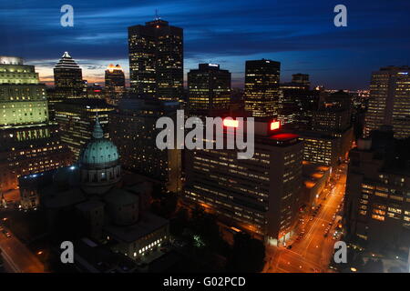 Après le coucher du soleil de Montréal Banque D'Images