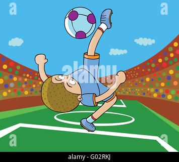 Joueur de football - Kick sur l'air Illustration de Vecteur