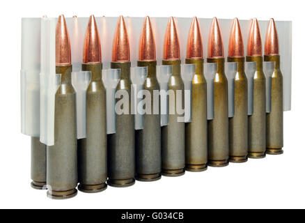 Cartouches de chasse de calibre .308 Win avec un shell bullet Banque D'Images