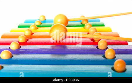 Jouant le xylophone Banque D'Images