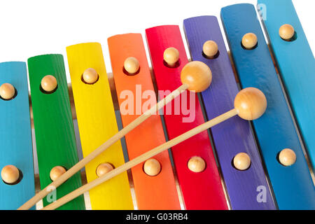 Le xylophone avec deux maillets Banque D'Images