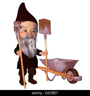 Un joli jardin Gnome - isolated on white Banque D'Images