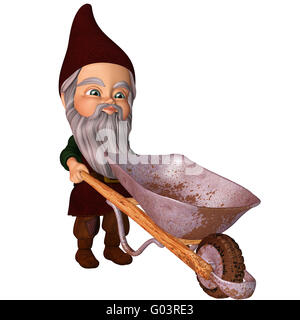 Un joli jardin Gnome - isolated on white Banque D'Images