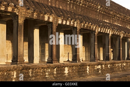 Galerie sud dans l'aile ouest d'Angkor Wat Banque D'Images