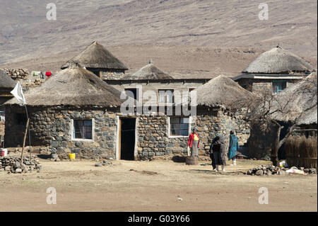 Village, au Lesotho Banque D'Images