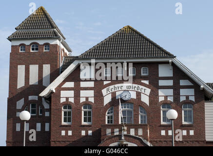 Bâtiment de la gare ferroviaire Wangerooge Banque D'Images