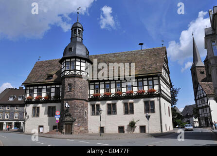 Mairie, Hoxter, Weser Uplands, Rhénanie du Nord-Westphalie, Allemagne / Vöhl-asel Banque D'Images