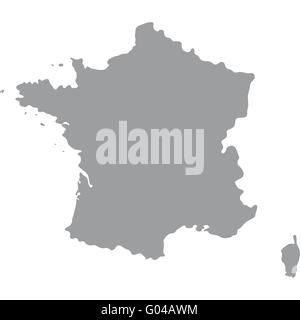 France Plan de gris sur fond blanc Illustration de Vecteur