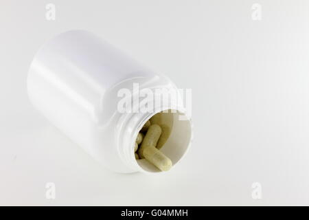 Capsules de renversé contenant ordonnance blanc Banque D'Images