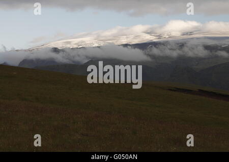 La glace de Mýrdalsjökull cap - le quatrième plus grand glacier d'Islande qui couvre la zone d'environ 600 km2 Mýrdalshreppur com Banque D'Images