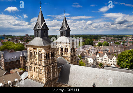 Avis sur Maastricht du haut de Sint-Janskerk Banque D'Images