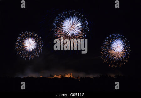 Sur Fireworks festival de Carcassonne du 14 juillet 2012 Banque D'Images