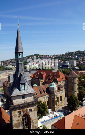 Vue depuis la tour ouest de la Collégiale Banque D'Images