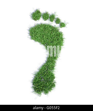 Concept de l'empreinte écologique de l'herbe - illustration empreinte patch Banque D'Images