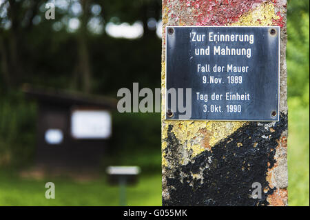 Plaque commémorative à la chute du Mur de Berlin Banque D'Images