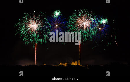 Sur Fireworks festival de Carcassonne du 14 juillet 2012 Banque D'Images