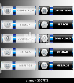 Des boutons web moderne détaillées Banque D'Images