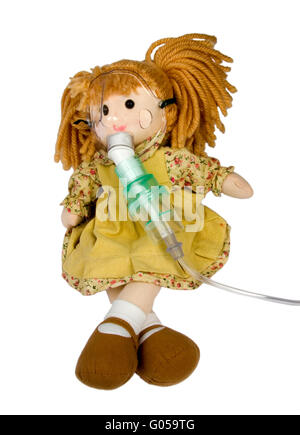 Poupée de chiffon avec masque médicinales Banque D'Images