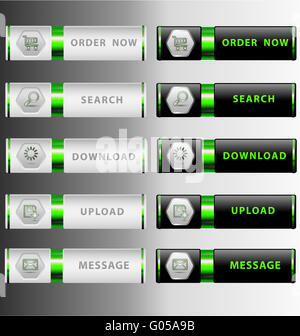 Des boutons web moderne détaillées Banque D'Images