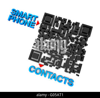 QRcode Smart Phone Contacts Banque D'Images