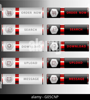 Boutons web moderne très détaillées Banque D'Images