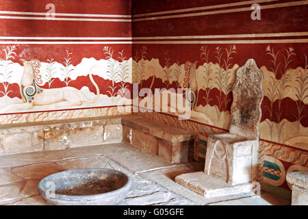 Salle du Trône de Knossos Banque D'Images