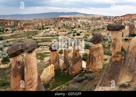 Formations géologiques uniques, Cappadoce, Turquie Banque D'Images