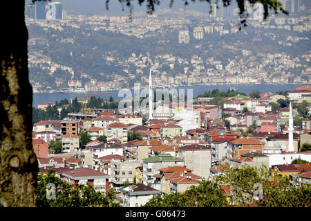 Vue depuis la colline de Çamlıca lookout sur l' Banque D'Images