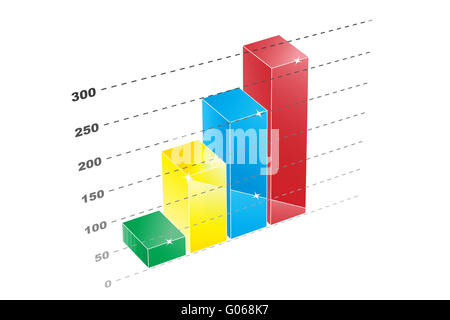 Vector illustration de graphique avec l'augmentation de la statistique Banque D'Images