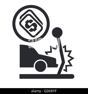 Vector illustration de l'icône de voiture accident isolé Banque D'Images