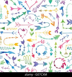 L'aquarelle transparente texture avec panneaux indicateurs dans un style vintage sur fond blanc Illustration de Vecteur