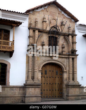 Casa de la Libertad, bâtiments coloniaux à Plaza de 25 de Mayo, Sucre, Bolivie, Amérique du Sud Banque D'Images