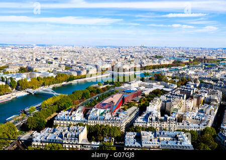 Vue aérienne du haut de la Tour Eiffel. Banque D'Images