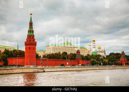 Vue panoramique du centre-ville de Moscou avec le Kremlin Banque D'Images