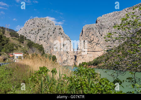 La province de Malaga, Andalousie, Espagne du sud. El Chorro Gorge près de Alora. Desfiladero de los Gaitanes. Banque D'Images