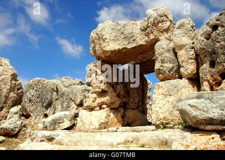 Temple de Ta Hagrat - Malte Banque D'Images