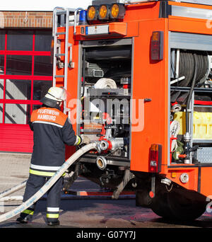 Pompiers d'urgence pompier veh Banque D'Images
