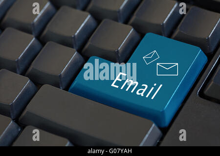 Mot 'e-mail' et l'icône de clavier entrer Banque D'Images