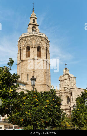 Tour El Micalet.Cathédrale de valence.Espagne.Gótico valenciano Banque D'Images