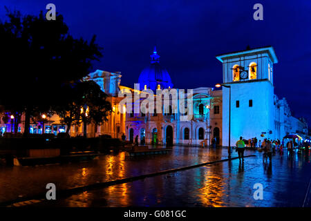 Cathédrale et Tour de l'horloge, Popayán, Colombie Banque D'Images